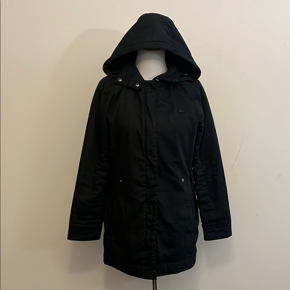Lacoste Black Hooded Jacket Size 38